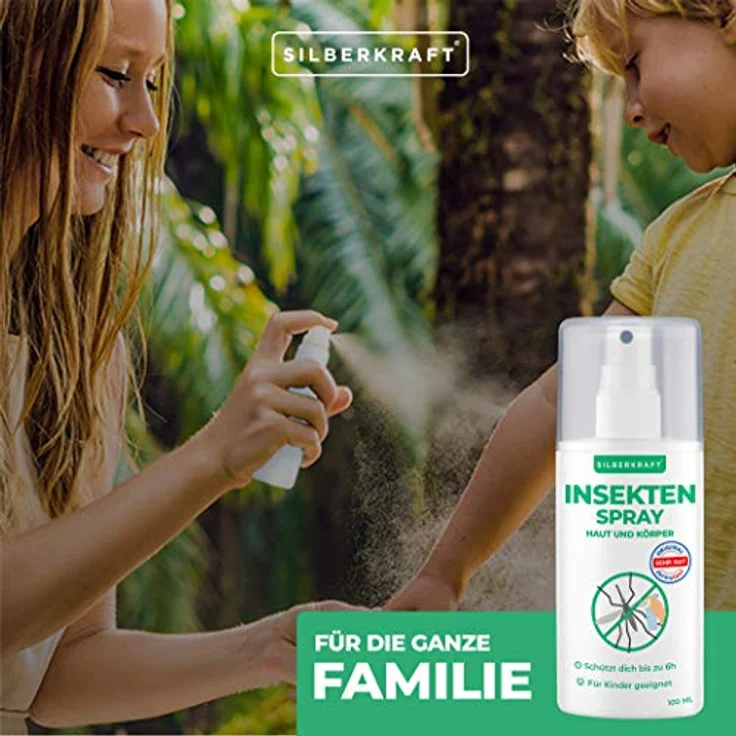 Silberkraft Insektenspray Haut & Körper, 100 ml, Schutz vor Mücken und Zecken bis zu 6 Stunden, ideal für Reisen – Bild 4
