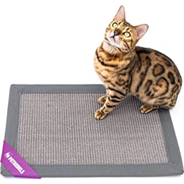 Petrebels Kratzmatte für Katzen 60 x 40 cm, Kratzteppich Premium Qualität, Sisalmatte Farbe Grau – Bild 3