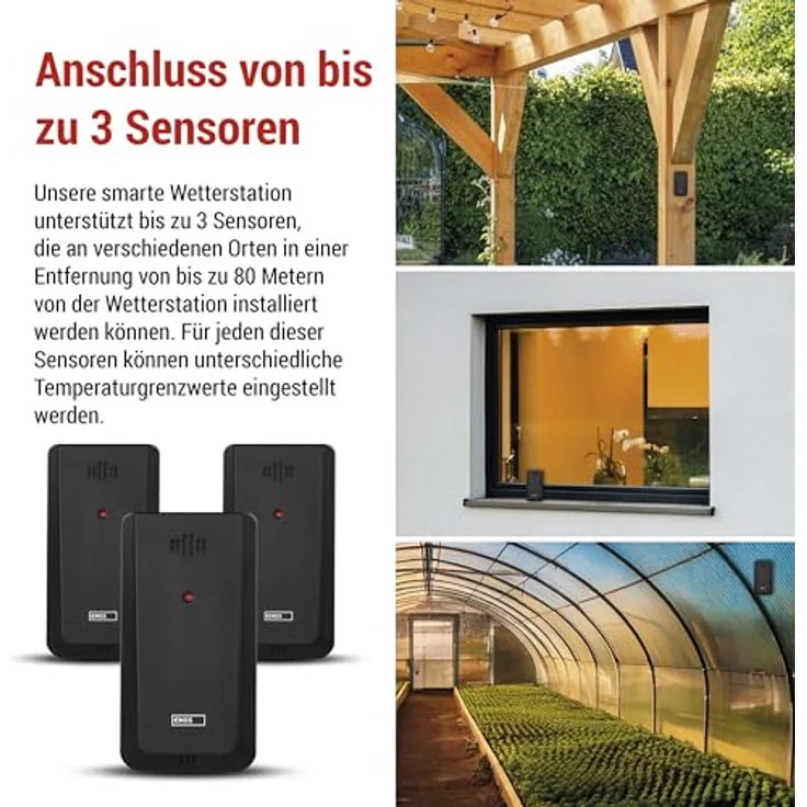 Emos GoSmart Wetterstation E8610, Drahtlose WiFi Wetterstation mit Farbdisplay, LED-Hintergrundbeleuchtung und Sensorunterstützung – Bild 4