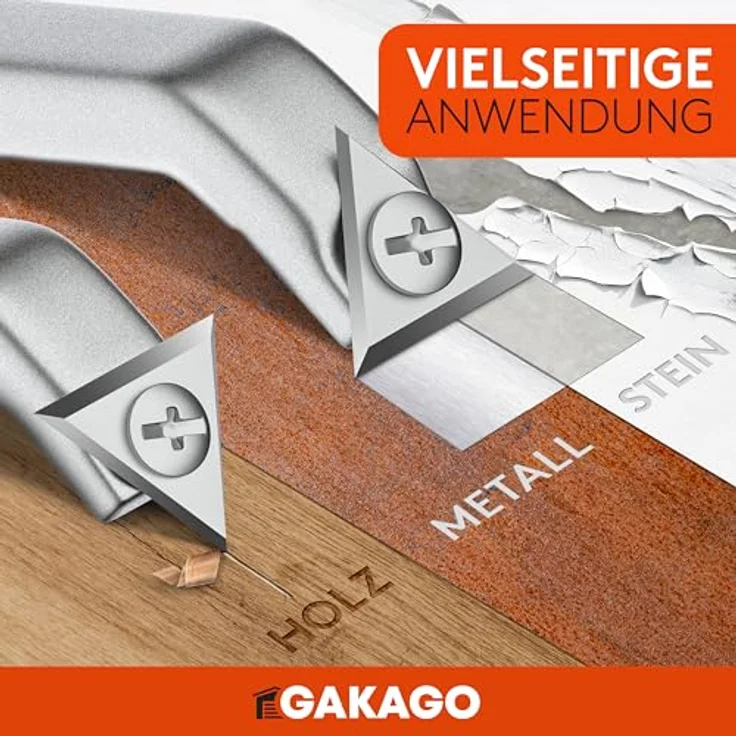 Gakago Kraft-Schaber mit Dreieck-Ziehklinge aus Wolframcarbid, ergonomisch & rutschfest, leicht, für Holz, Metall, Beton oder Stein – Bild 3