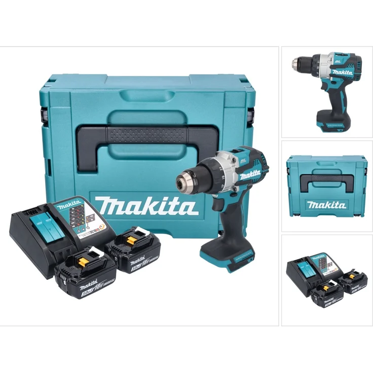 Makita DDF 489 RFJ Akku Bohrschrauber 18 V 73 Nm Brushless + 2x Akku 3,0 Ah + Ladegerät + Makpac