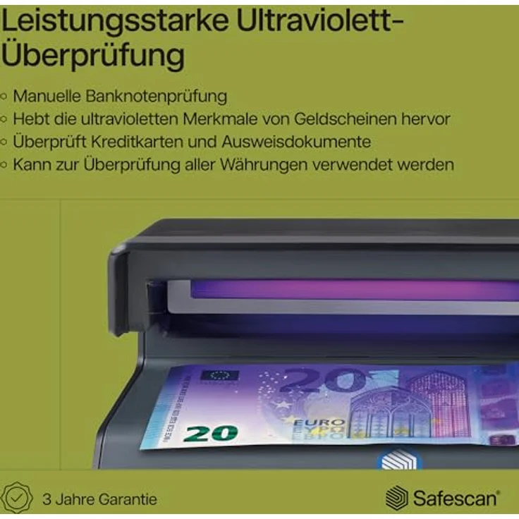 Safescan Geldschein-Prüfgerät ´Safescan 50´, schwarz – Bild 2