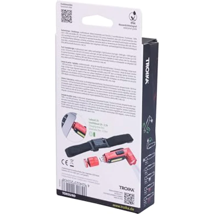 TROIKA ECO KNICKLICHT Taschenlampe/Knicklampe, multifunktional mit 5 Leuchtfunktionen, spritzwassergeschützt, rot – Bild 2