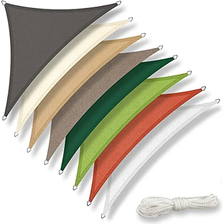 bonsport Marken Sonnensegel Sonnenschutz Dreieck dreieckig 3x3x3 m Sand – Bild 5