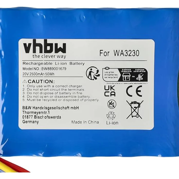 Vhbw Akku für Lux-Tools AMR300-24 Rasenmäher, 2500mAh, 20V, Li-Ion, kurzschluss- und überhitzungsgeschützt – Bild 5