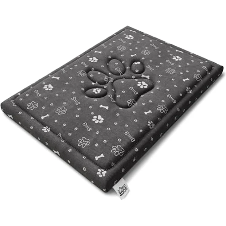 FDM FIFI wasserdichtes Hundebett 70x60 cm Polyurethanschaum mit waschbarem Bezug Grau/Silber – Bild 1