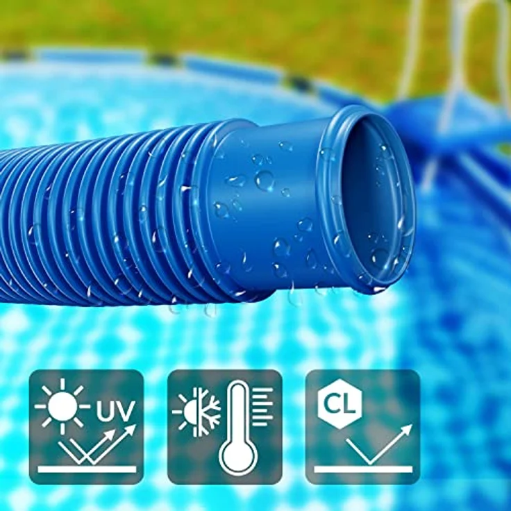 Monzana Schwimmbadschlauch flexibel formstabil UV-Beständig Muffen Schwimmbadschlauch Pumpenschlauch Wasserschlauch Saugschlauch – Bild 7