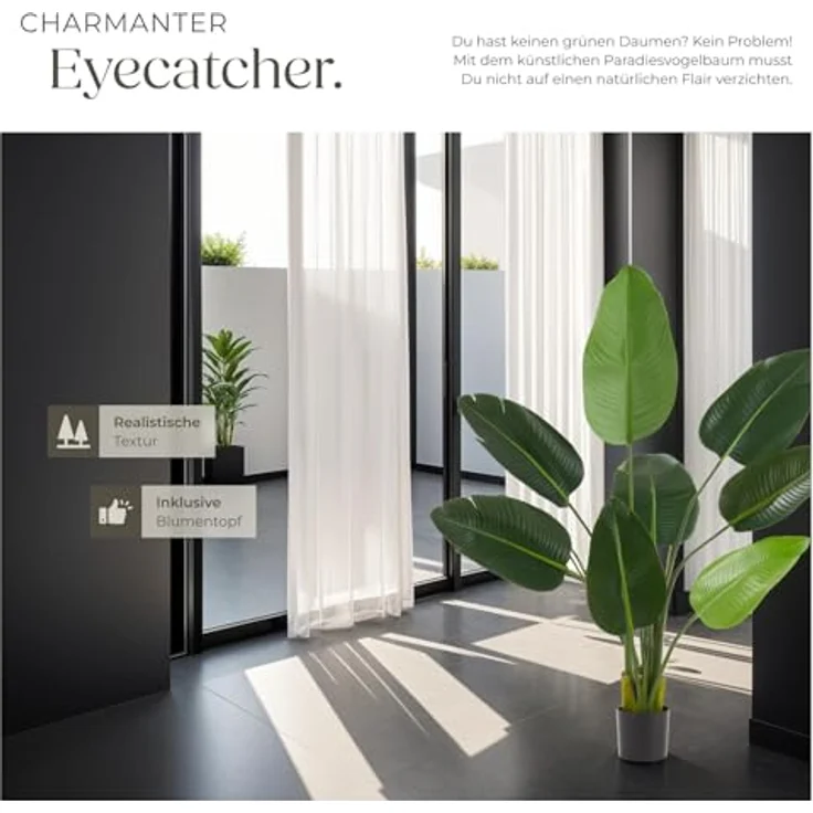 tectake Künstliche Paradiesvogelbaum Tropic, Höhe 120,00 cm, naturgetreue Optik, pflegeleicht – Bild 6