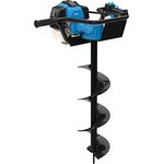 Güde Erdbohrer GE 2200, 2,2 kW Benzinmotor mit 3 Bohraufsätzen, blau-schwarz-silberfarben