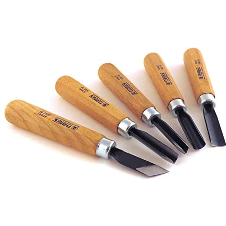 Narex Starter Holzschnitz-Meißelset mit Holzblock, 5-tlg