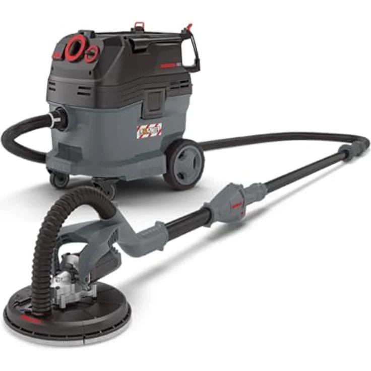 MENZER LHS 225 VARIO, Trockenbauschleifer mit Teleskoptechnik und VCL 530 PRO Sicherheitssauger, max. 2100 U/min, 710 W, Set – Bild 1