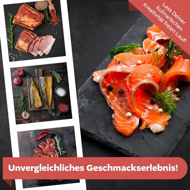 LEMODO Räucherofen 80x39,5x27,5 cm, Kalträucherofen aus legiertem Stahl mit umfangreichem Zubehör, Tischräucherofen mit Thermometer und großer Räucherkammer – Bild 5