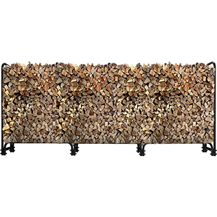QUICK STAR Metall Kaminholzregal Anthrazit, 272 x 25 x 95 cm, 1,0 m³ / 1,5 SRM Stapelhilfe für alle Holzscheitlängen – Bild 1