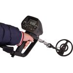 Denver MET-117 Metalldetektor, präzise Ortung mit wasserdichter Suchspule, ergonomisches Design, schwarz