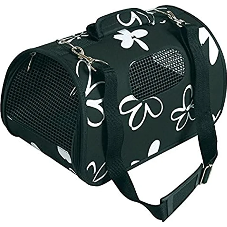 Zolux Flower Transportkörbchen für kleine Hunde/Katzen, Schwarz, Größe L