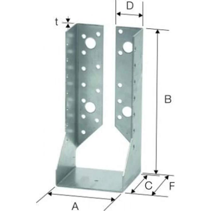 Simpson Balkenschuh BSIN 100x200 mm, Innenliegend, feuerverzinkter Stahl, für zweiachsige Belastung – Bild 3