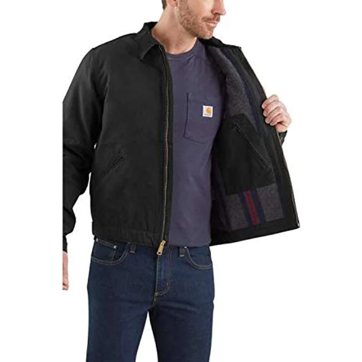 Carhartt Arbeitsjacke UPDATED DUCK DETROIT JACKET (1-St), Duck, mit weichem Futter, Baumwolle, lange Ärmel, diverse Taschen, Windstopper, Triple-Nähte – Bild 3