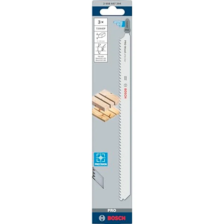 Bosch Pro Stichsägeblatt Precision for Wood zum Sägen in Holz (3 Stück, T 1044 DP) – Bild 3