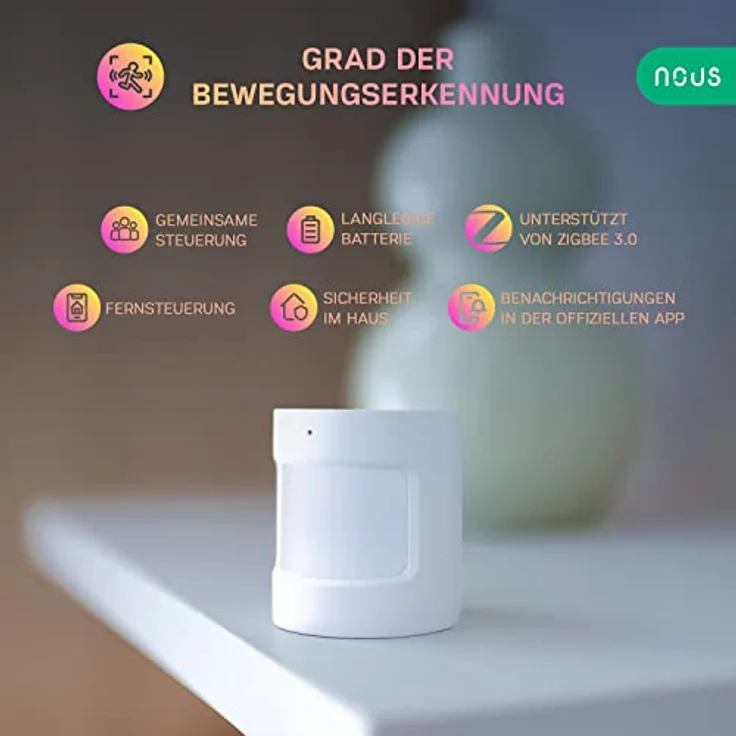 NOUS E2 ZigBee Bewegungsmelder, Bewegungssensor, Motion Sensor, Bewegungsmelder Alexa, Smart Bewegungsmelder, Smart Home, Sensor, ZigBee 3.0, MQTT, ZigBee2MQTT, Smart Life/Tuya App – Bild 2