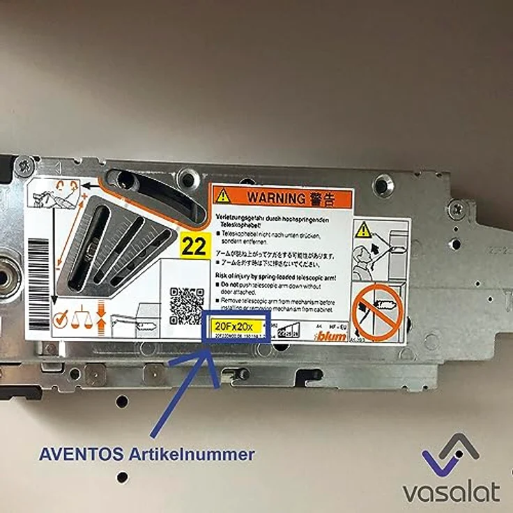 Blum Dämpfer 22K2044, Austausch Türdämpfer für Klappenbeschlag Aventos HF, 2x Typ 04, sanftes Schließen – Bild 3
