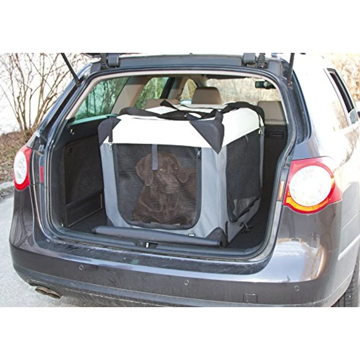 Kerbl 80598 Transportbox Journey, 81 x 58 x 58 cm, grau/beige – Bild 5