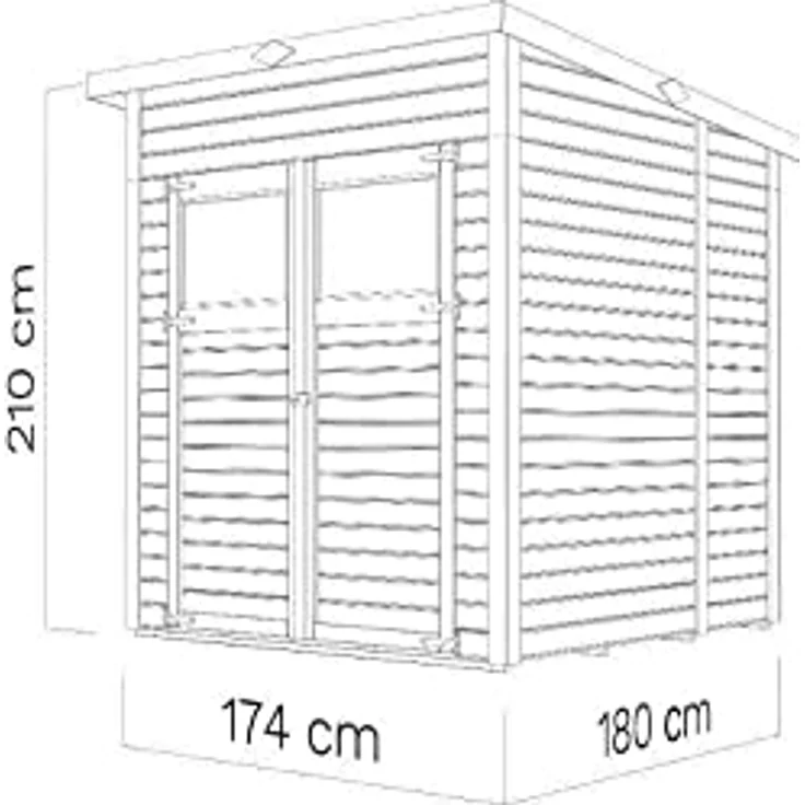 Alpholz Gerätehaus Mollie aus Fichten-Holz | Gartenhaus mit 14mm Wandstärke | Holzhaus inklusive Montagematerial | Geräteschuppen Größe: 197 x 193 cm | Pultdach – Bild 4