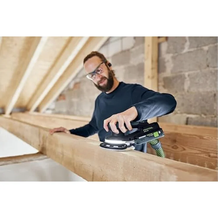 Festool Akku-Exzenterschleifer ETSC 2 150 4,0 I-Plus, mit 150mm MULTI-JET-Stream 2 Schleifteller, 2x 4,0 Ah Akkupack, im Systainer SYS3 M 187, integrierter Lichtring und ergonomisches Design – Bild 3
