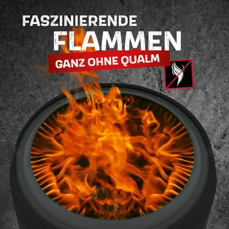 LANDMANN rauchfreier Feuerkorb, klein | 360° Luftzirkulation, pulverbeschichteter Stahl, inkl. Schürhaken [52,5 x 51,5 x 57 cm - 14,8 kg] – Bild 2