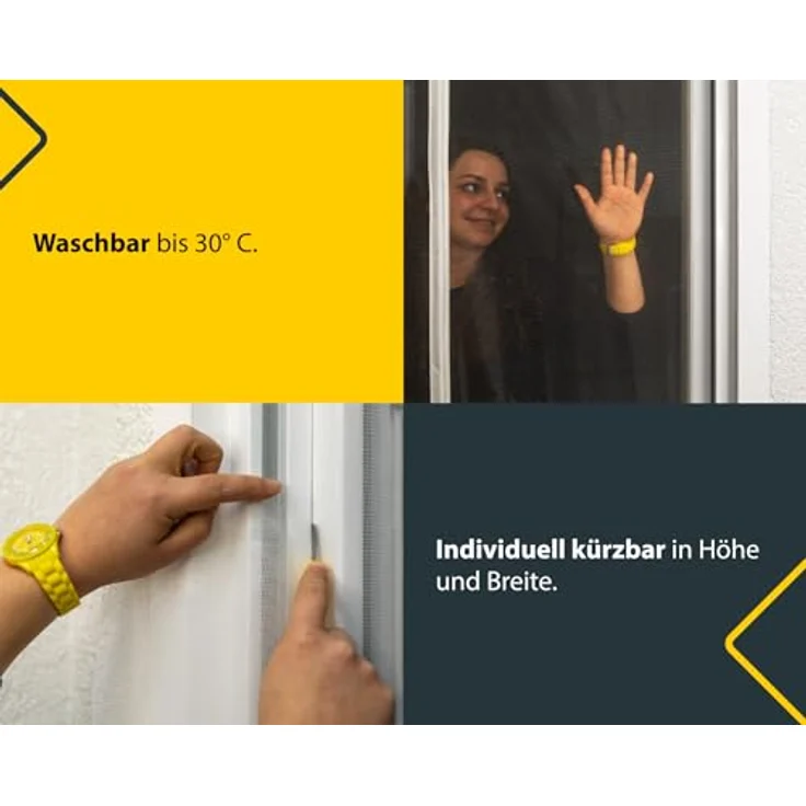 SCHELLENBERG Insektenschutz-Vorhang "Insect Stop Magnetic", Magnetvorhang für Balkontüren und Terrassentüren, ohne Bohren, UV-beständiges Fliegengitter, 90 x 210 cm oder 120 x 240 cm, weiß – Bild 8