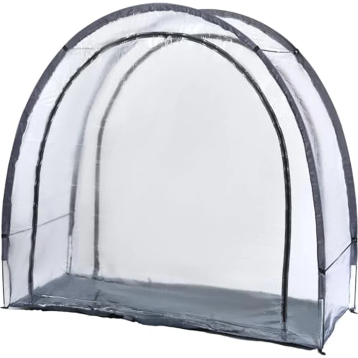 Ideoon GARDEN Robustes Foliengewächshaus und Überwinterungszelt, 175x186x84 cm, transparent, mit beidseitigen Türen für optimalen Pflanzenschutz und frostfreie Pflege – Bild 8