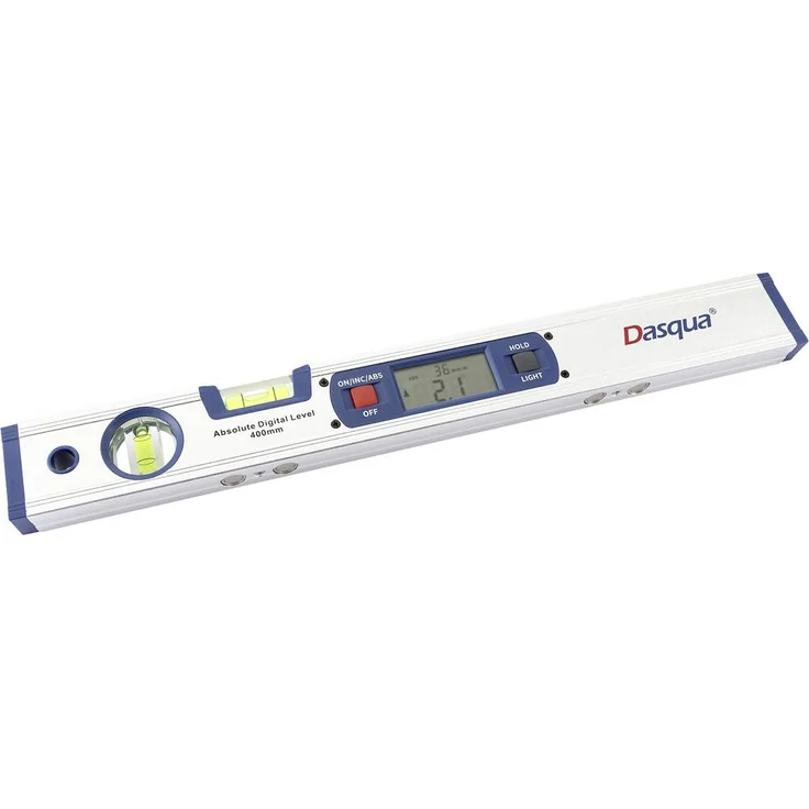 Dasqua 8301-2645 Wasserwaage mit Magnet, 400mm, digitale Präzisionsmessung 360°, beleuchtetes LCD-Display, Aluminiumgehäuse