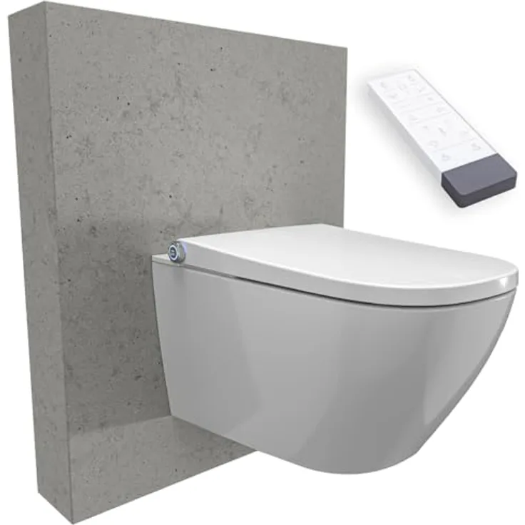 Bernstein Dusch-WC PRO+ 1104, Eckig, spülrandlos, mit LED-Nachtlicht, 5 Stufen, 10 Jahre Garantie, Weiß