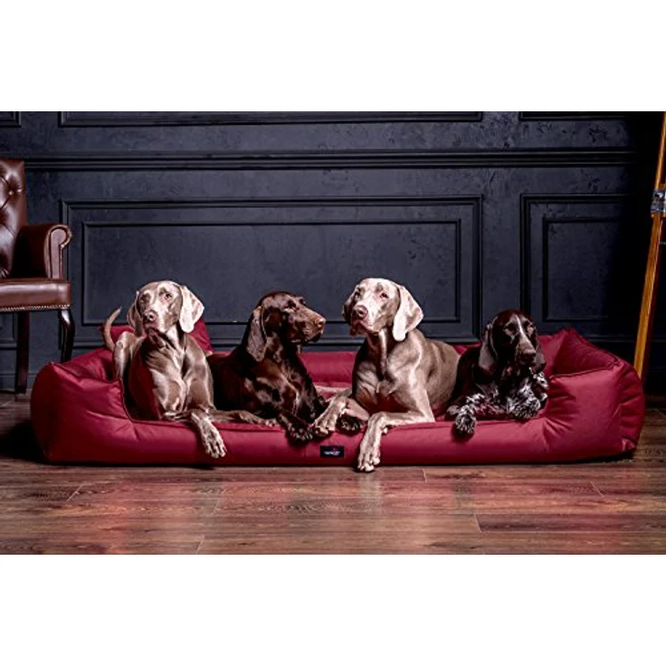 tierlando® Orthopädisches Hundebett Goofy Polyester | ~ inkl. Matratzenschoner ~ (G4 | 110 x 90 cm, L99 Dunkelgrau Leinen) – Bild 5