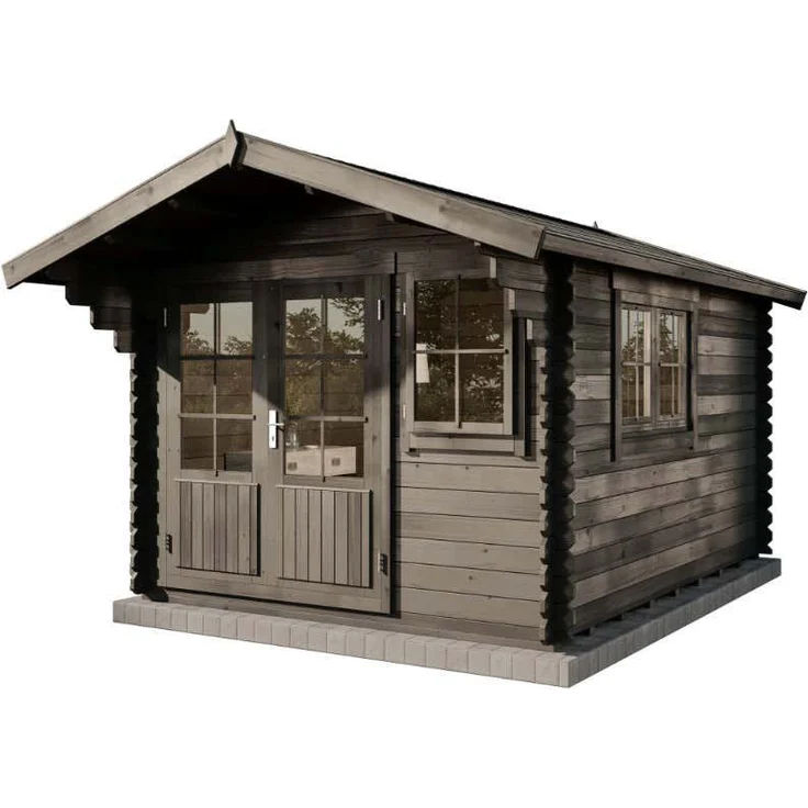 Alpholz Gartenhaus Gabriel-34 300 x 400 cm, BxT: 358x467 cm, Leimholz-Doppeltür, Doppelfenster, 34 mm Wandstärke – Bild 1