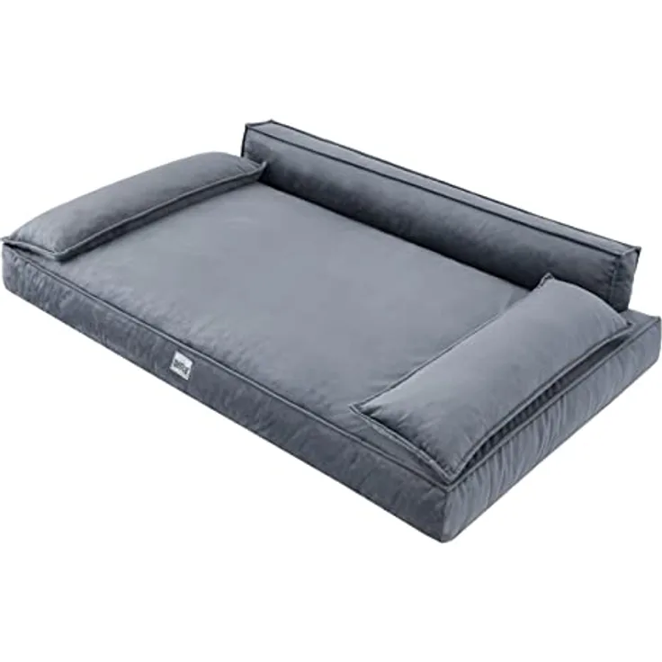 DOGGY Hundebett Haustierbett Hundeliegen Hundecouch Liegen Hundekissen Bett Sofa Hundekorb Tierbett Weich Hundesofa Matratze Schlafplãtze, Graphit, 78 x 54 cm
