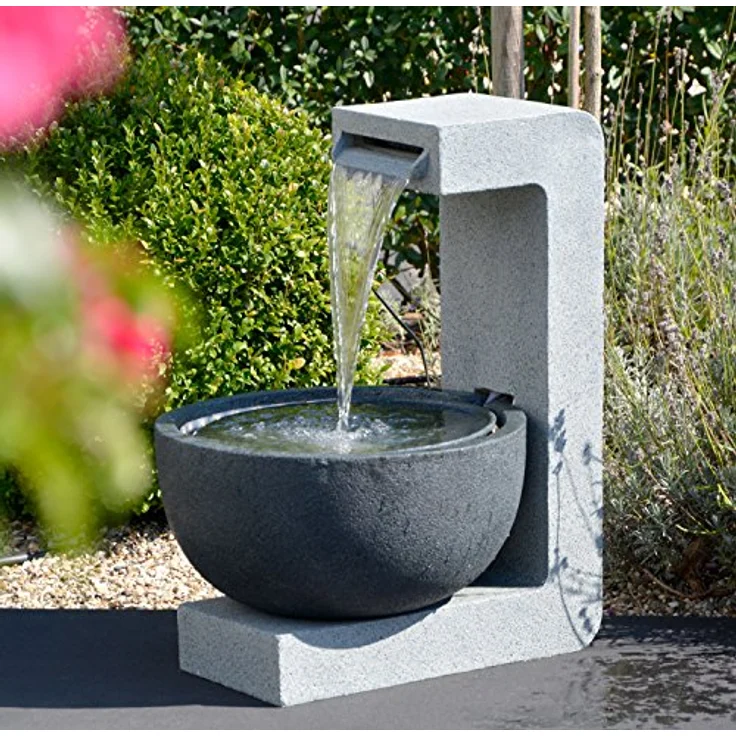 dobar Großer Design-Gartenbrunnen mit runder Schale 52 cm x 44 cm x 65 cm – Bild 4