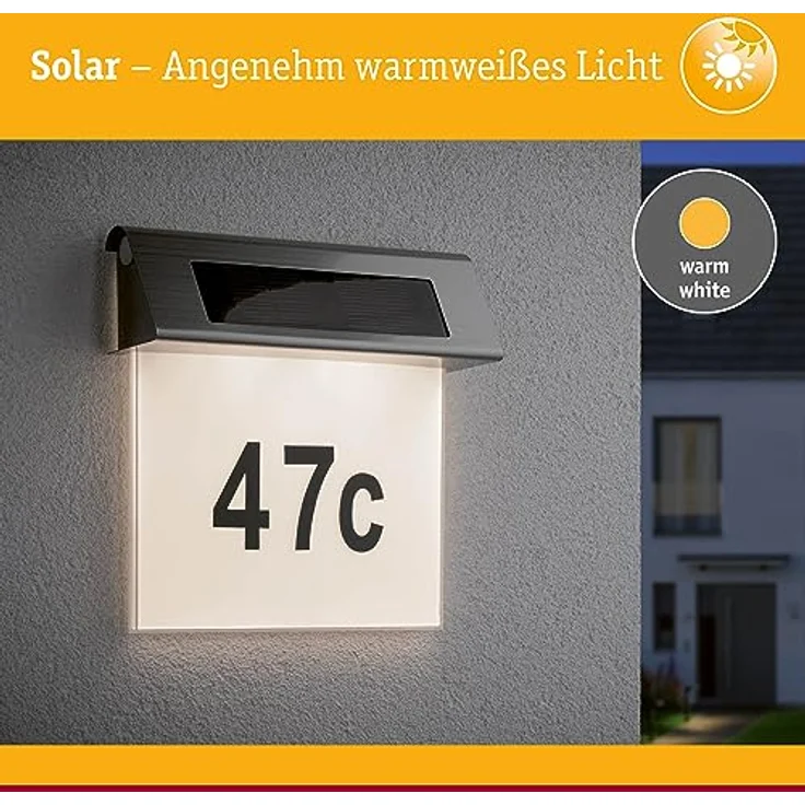 Paulmann Special Solar Hausnummernleuchte IP44 LED 1x0,2W Edelst.-Weiß Edelstahl-Acryl – Bild 4