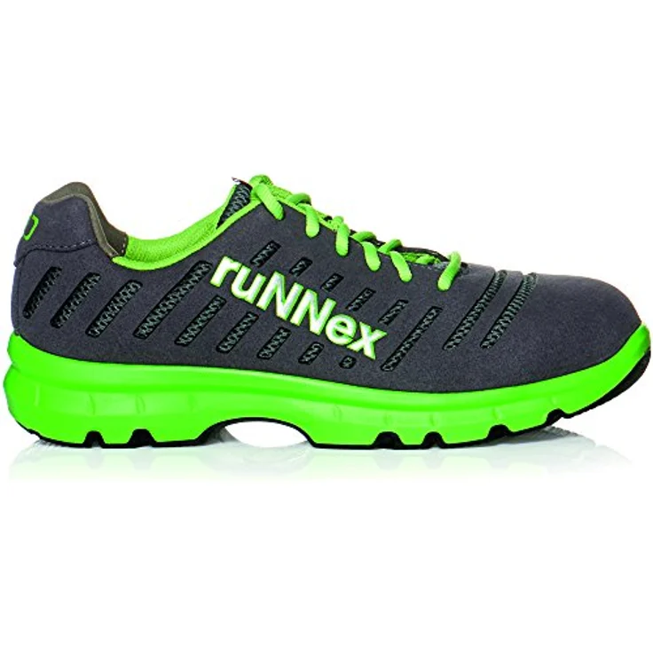 BIG Arbeitsschutz RUNNEX® S1P-ESD-Sicherheitshalbschuhe FlexStar, metallfrei, rutschhemmende SRC-Laufsohle, AIRSTREAM-Funktionsfutter, Grau-Grün, Weite 11 – Bild 2
