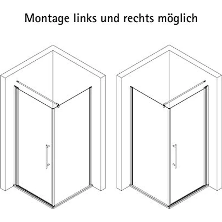 Schulte EP321506 01 500 Duschkabine Alexa Style 2.0 Drehtür Seitenwand, 90 x 90 cm, 192 cm, 5 mm Sicherheitsglas klar hell beschichtet, alunatur – Bild 3