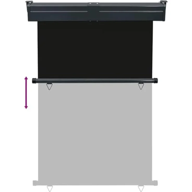 vidaXL Balkon-Seitenmarkise 120 × 250 cm Schwarz, UV-beständig und wasserbeständig, mit automatischem Einrollen – Bild 7