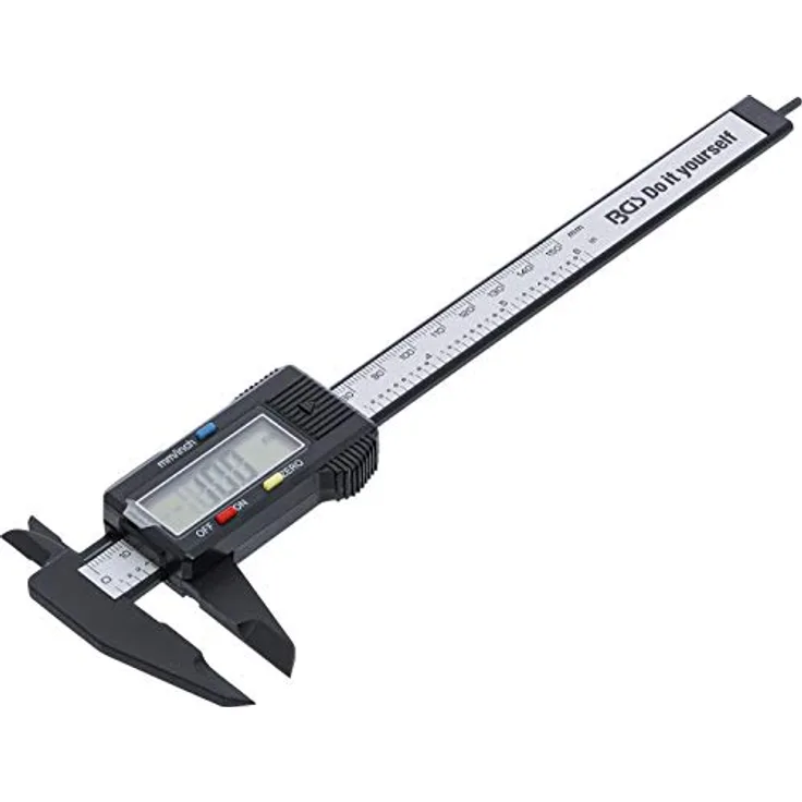 BGS Diy 91931 | Digital-Messschieber | 150 mm | mm + Zoll | großes Display | +/- Anzeige