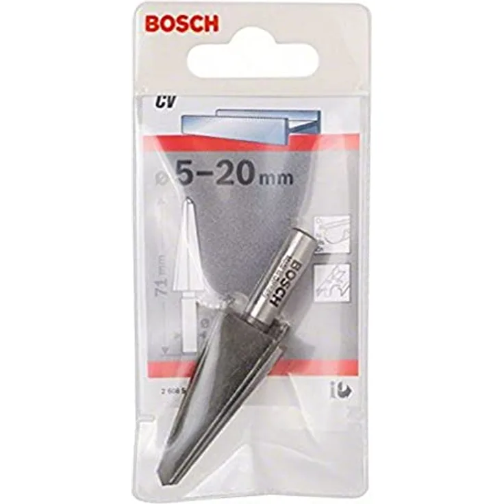 Bosch Accessories 2608596669 Schälbohrer 5-20 mm, CV-Blechschälbohrer für Metallblech mit selbstzentrierender Bohrspitze, Gesamtlänge 71 mm