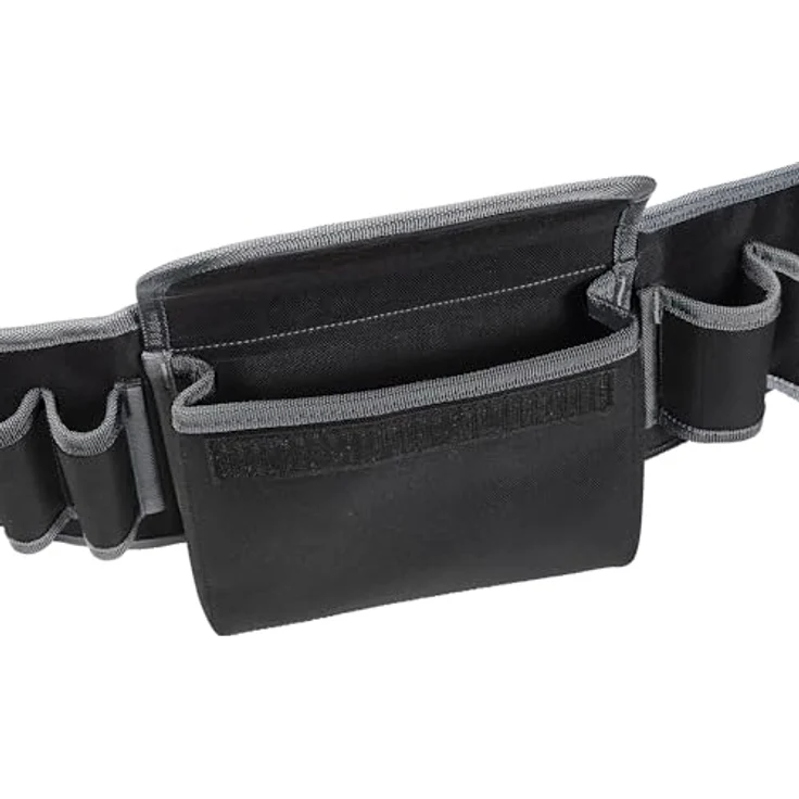 VELOFLEX 6901080 - Tool Bag M, 27,5 x 25 x 4 cm, Multifunktionstasche, Werkzeugtasche, Gürteltasche, schwarz-grau, strapazierfähiges Polyester, sieben Werkzeugtaschen, große Tasche mit Klettverschluss, ergonomisches Design – Bild 2