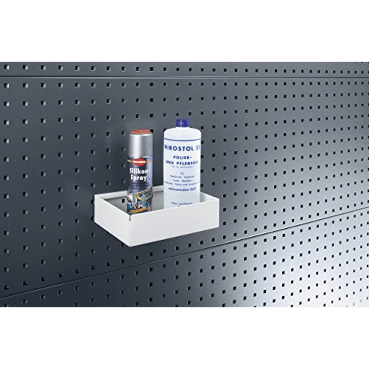 Bott Ablagekasten für Lochblech-Platten-System, lichtgrau, ideal für Kleinteile, Flaschen und Dosen – Bild 2