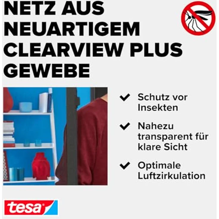 tesa Fliegengitter ALU COMFORT Türen, 1,00 m x 2,20 m – Bild 5