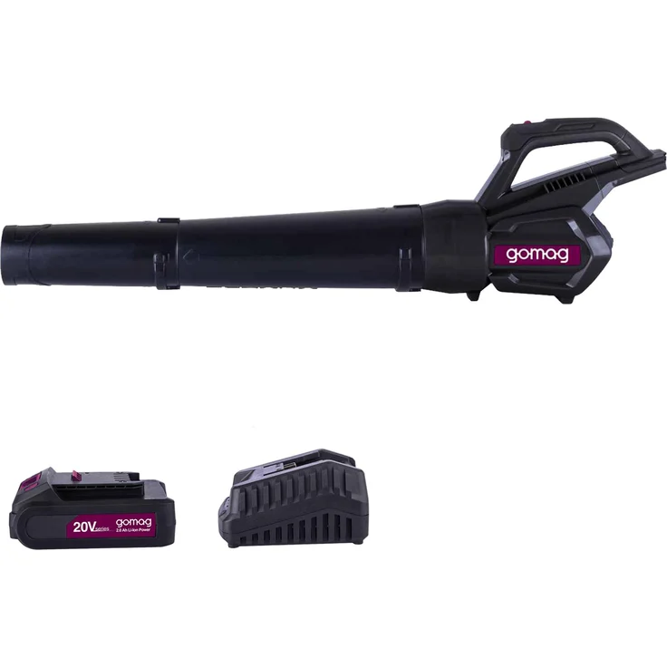 Scheppach Gomag Akku Laubbläser GO-LAB700, 20V mit 155 km/h, Starterkit 2,0 Ah, Softgrip und LED-Anzeige