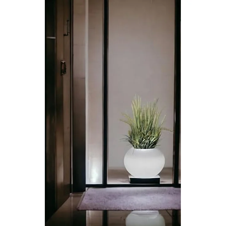 Arnusa Moderner runder beleuchteter Blumenkübel 35x24 cm Pflanzgefäß PL405S Blumentopf LED RGB mit Akku und Netzteil Indoor Outdoor, 16 Leuchtfarben, 4 Farbwechselprogramme – Bild 5