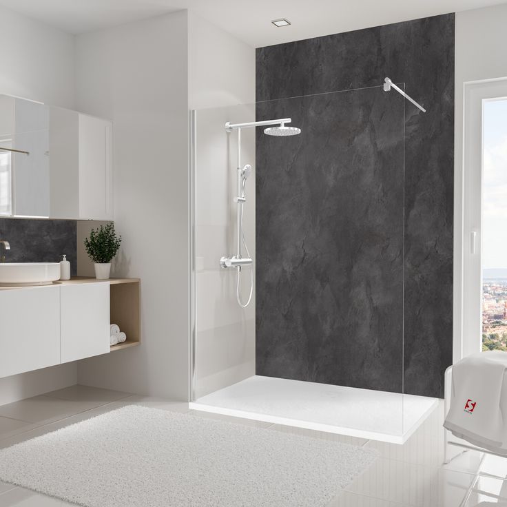 Schulte Duschrückwand 'DecoDesign' Dekor Stein Schiefer, fugenlos und pflegeleicht, 150 x 255 cm