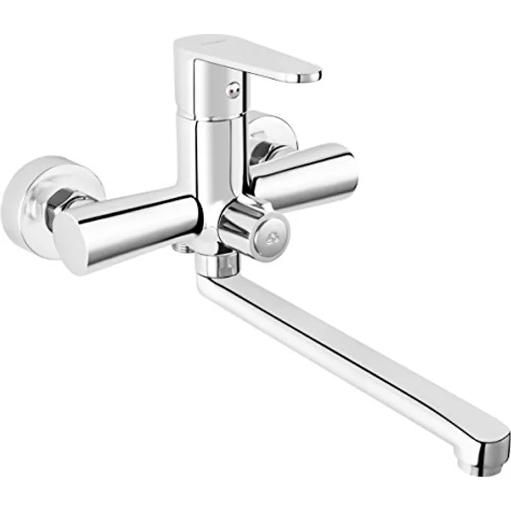 Ferro Algeo Badewannenarmatur mit Brauseanschluss, Wandmontage, chrom
