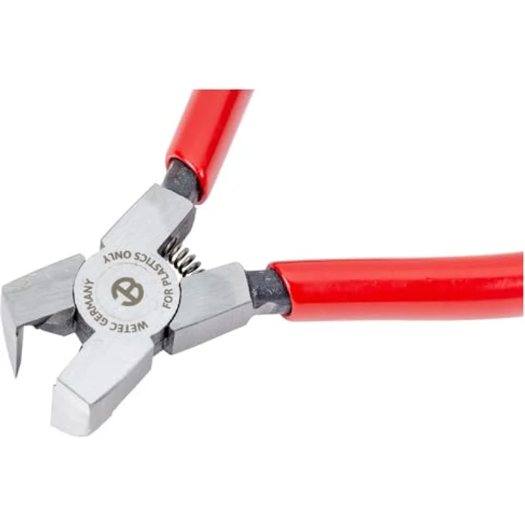 WETEC Kraftseitenschneider für Kunststoff, abgewinkelte Schneide 90°, mit Öffnungsfeder und rutschhemmenden Griffen, 150 mm – Bild 2
